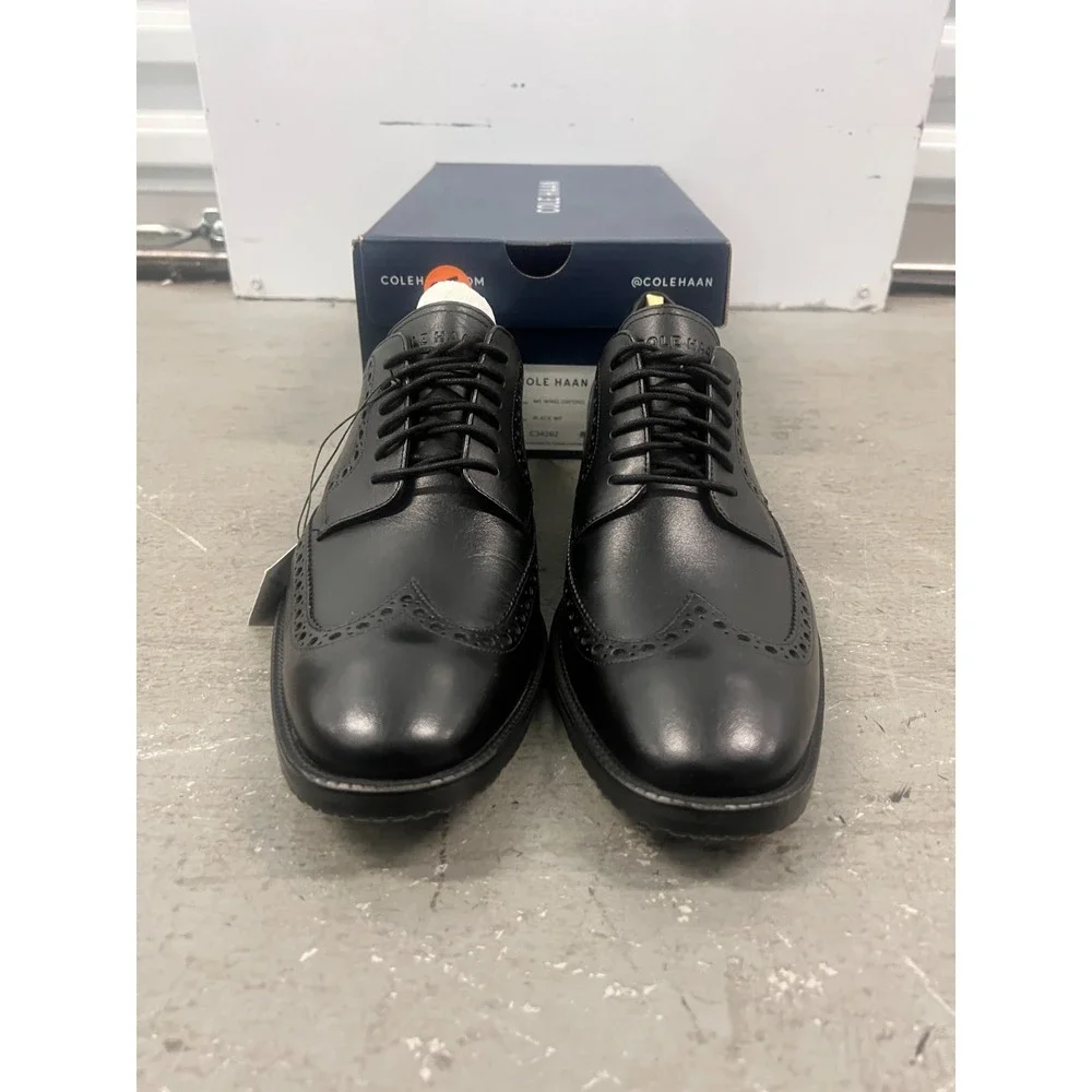 Cole Haan Modern‎ Essentials C34262 Oxford Mens US 8M Black Wingtip Dress Shoes